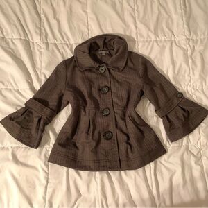 Coquette Brown Button Jacket